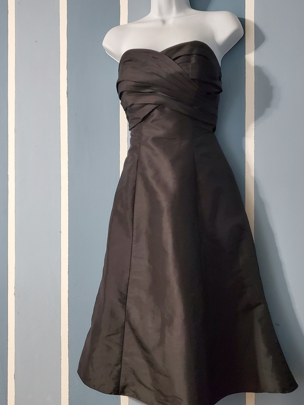 B2 Strapless Black A-Line Evening Dress